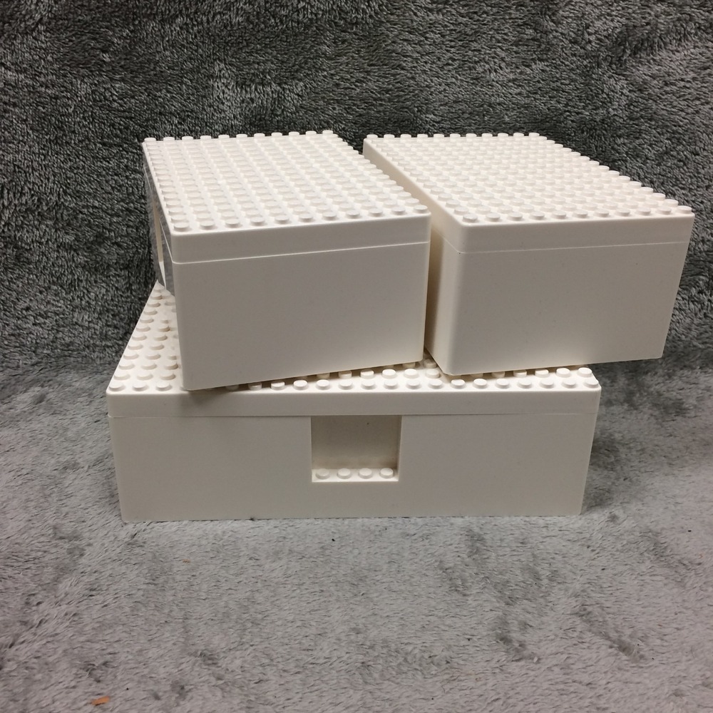 Lego Ikea BYGGLEK Storage Boxes Small and Very Small with Lids 703.721.86 Used